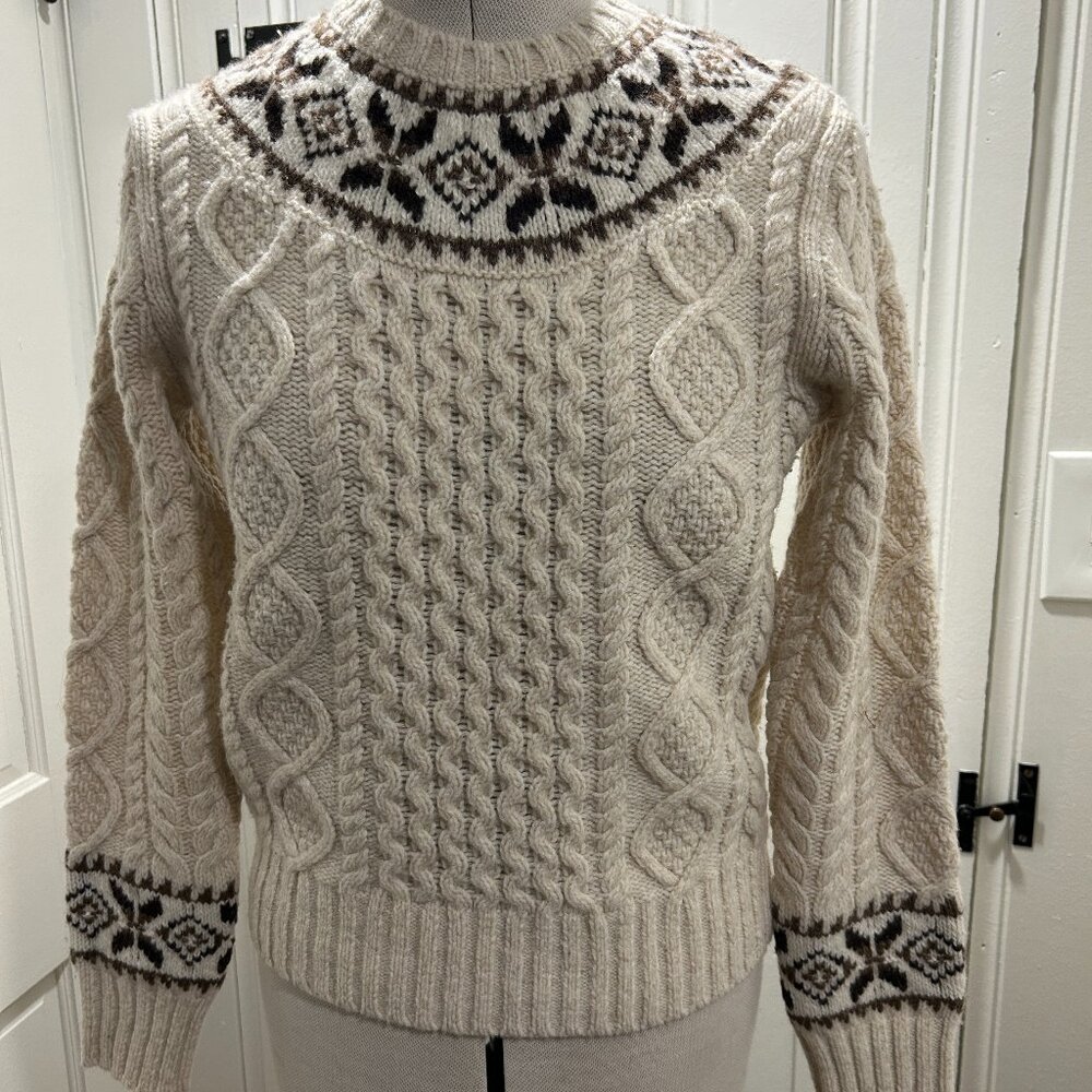 Polo By Ralph Lauren Wool Fair Isle cable sweater